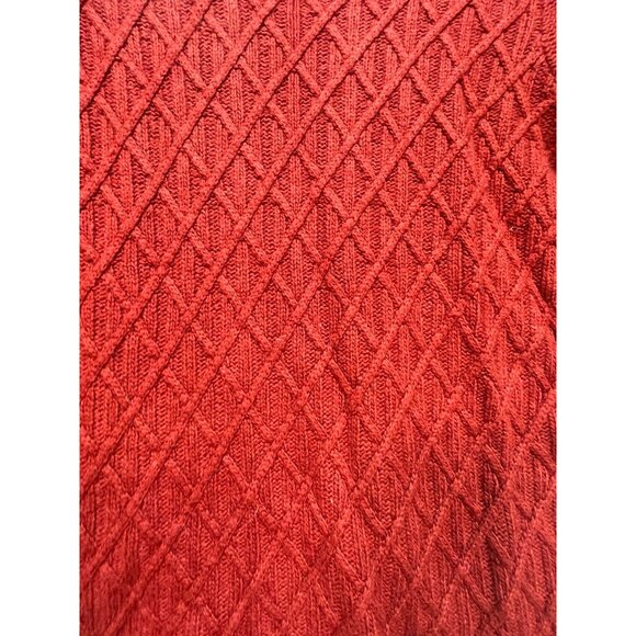 J. Crew Women's Wool Pullover Sweater Cable Knit Stretch Size M Rust Long Sleeve - Picture 5 of 9